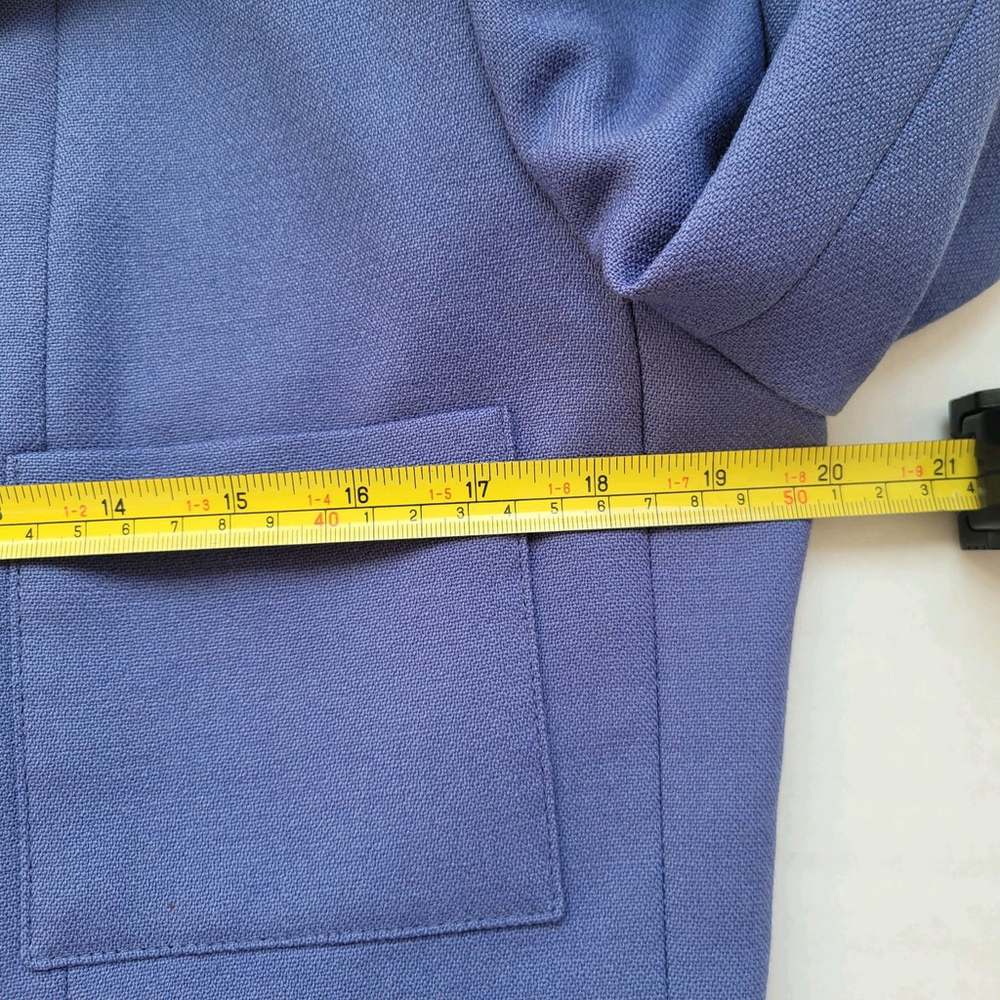 VTG Herve Benard Women's 100% Wool Purple/Blue Blazer Jacket Size 10 Full Zip - Picture 7 of 11